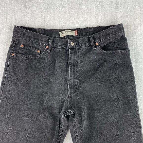 Levi's 550 Relaxed Fit Jeans Men's 40x32 Black Straight Retro Denim Vintage 2000 - Picture 4 of 16